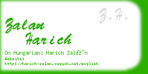 zalan harich business card